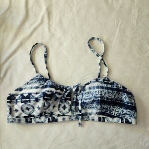 Indigo Rein Blue and White Bikini Top